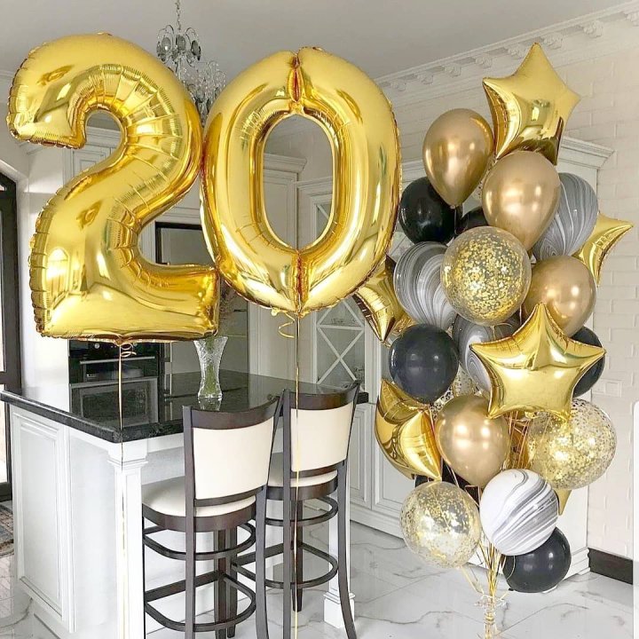 Фольгированный шар Золотая Цифра в Курске