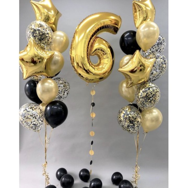 Цифра с фонтанами шаров  в Курске