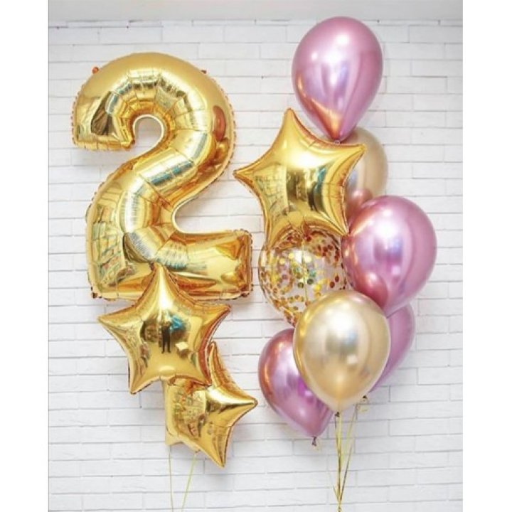 Цифра с фонтанами шаров  в Курске