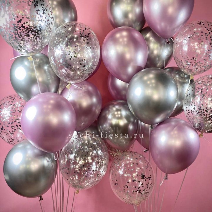 Фонтан шаров "Сильвер пинк" в Курске