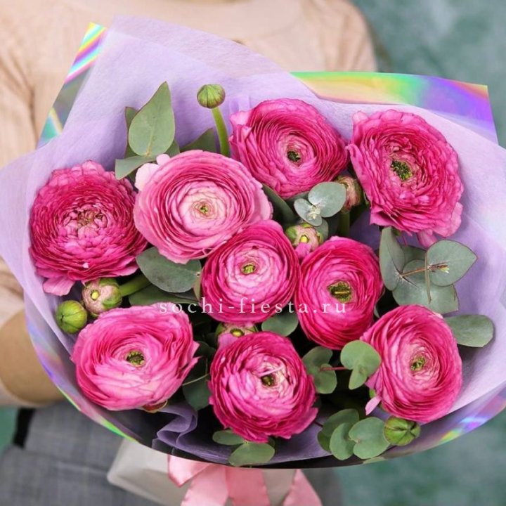 Ранункулюсы с эвкалиптом №2 в Курске