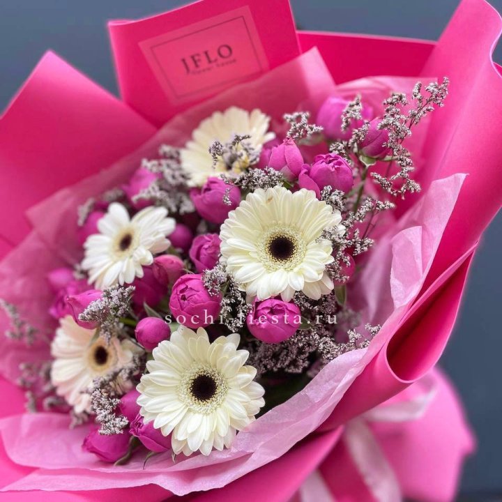 Букет гербер и мисти бабблс  в Курске