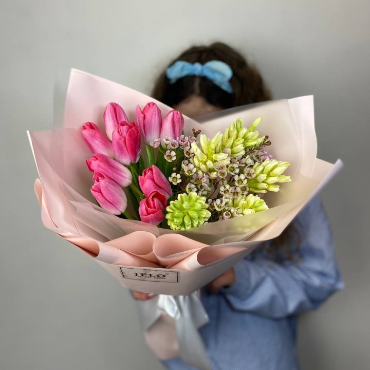  Дуо тюльпаны и гиацинты в Курске