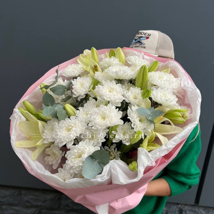  Букет  хризантемы и лилии в Курске