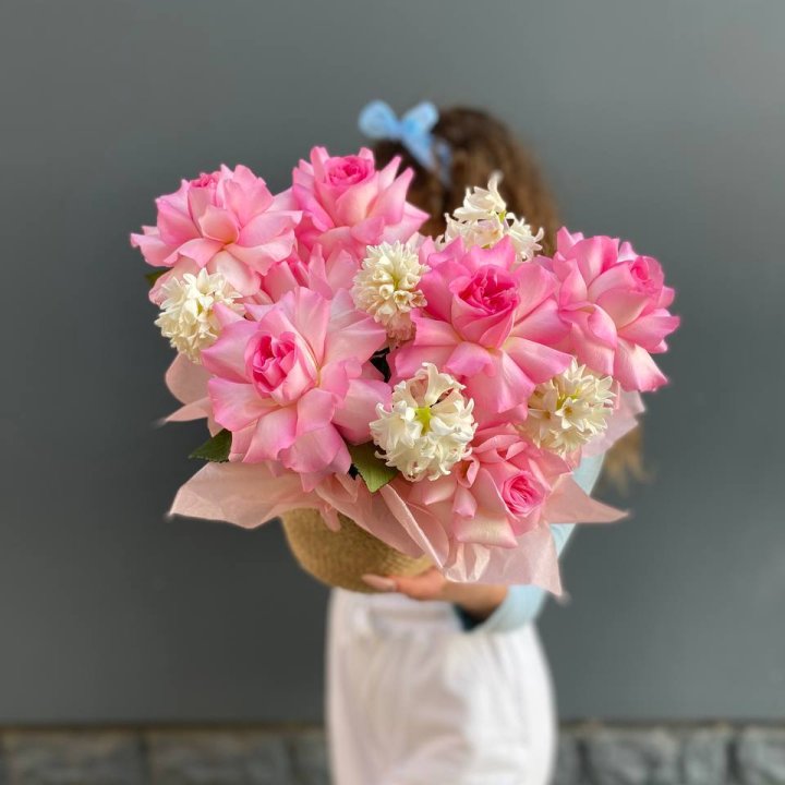 Дуо розы и гиацинты в Курске