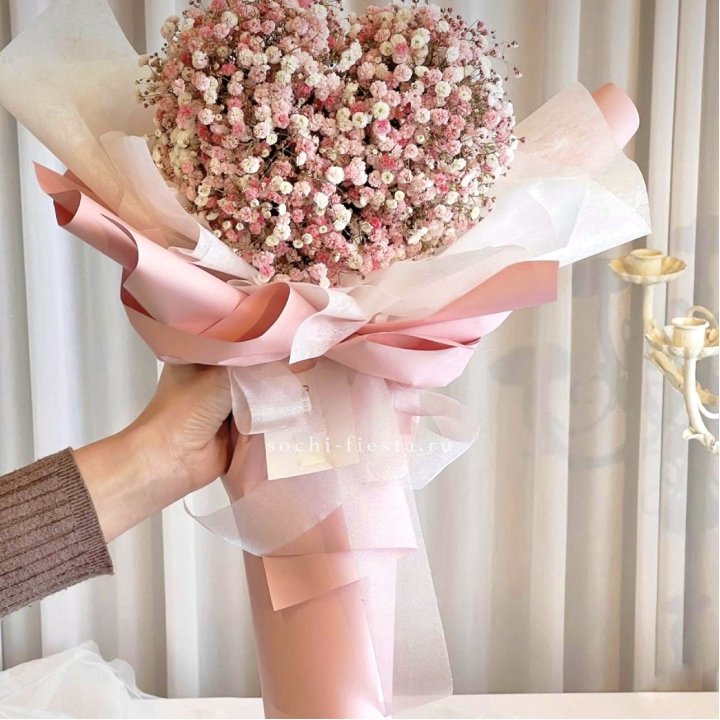 Сердце из гипсофилы  в Курске