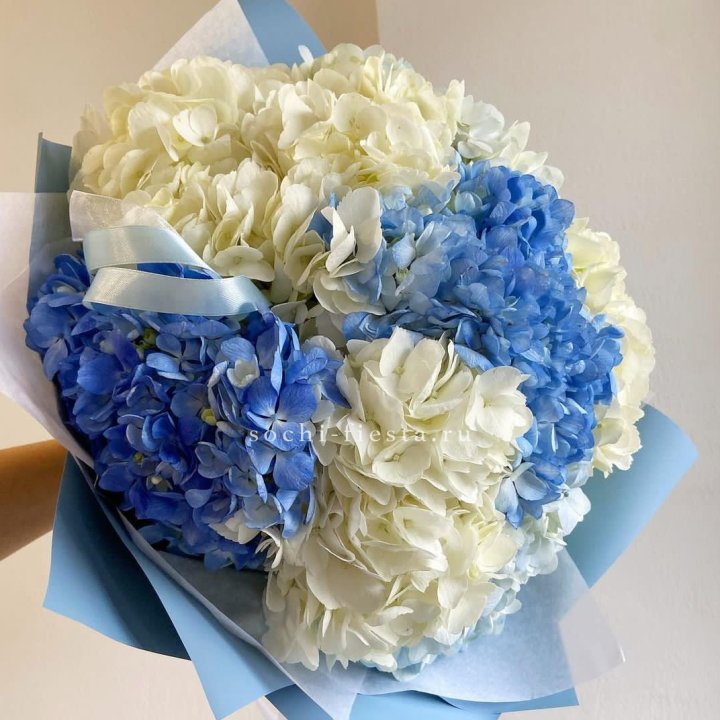 Букет гортензий "Голубая лаза" в Курске