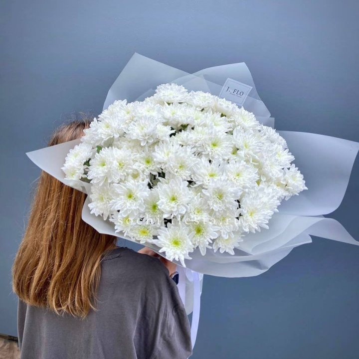 Букет хризантем "Белая снежинка" в Курске