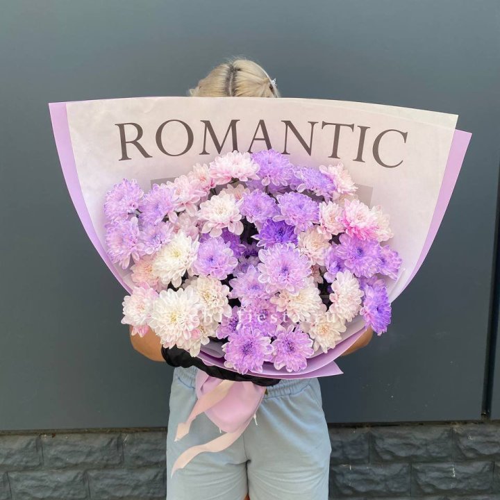 Букет сиреневых хризантем в Курске