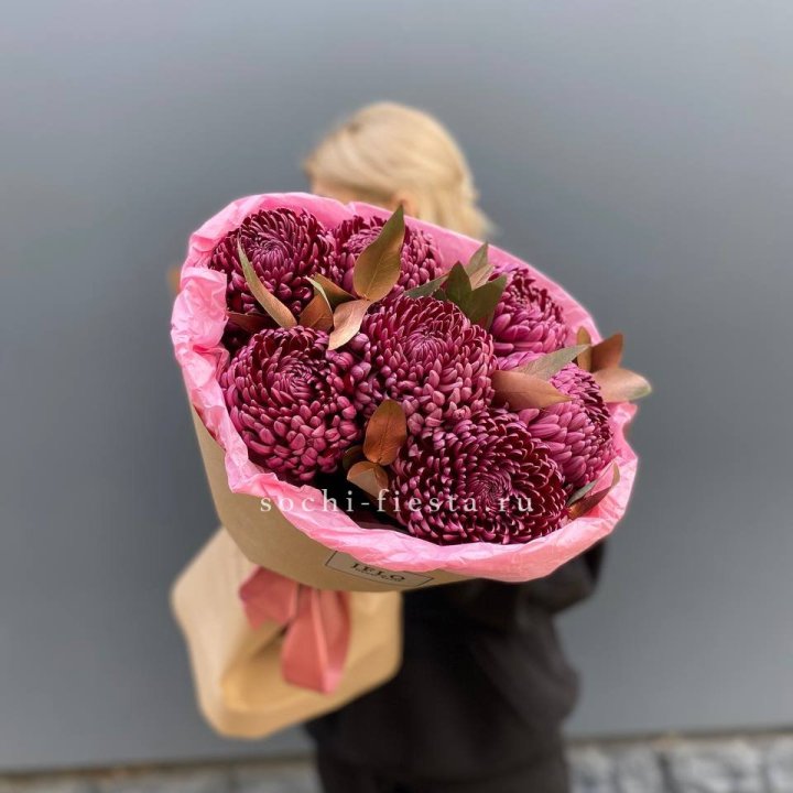 7 Хризантем Бигуди в золоте в Курске