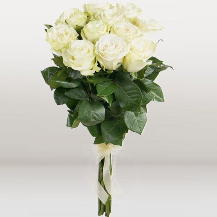 11 белых голландских роз в Курске