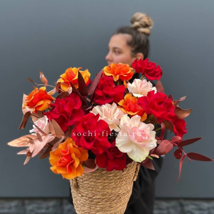 Авторский бокс "Роксана" в джутовом кашпо в Курске