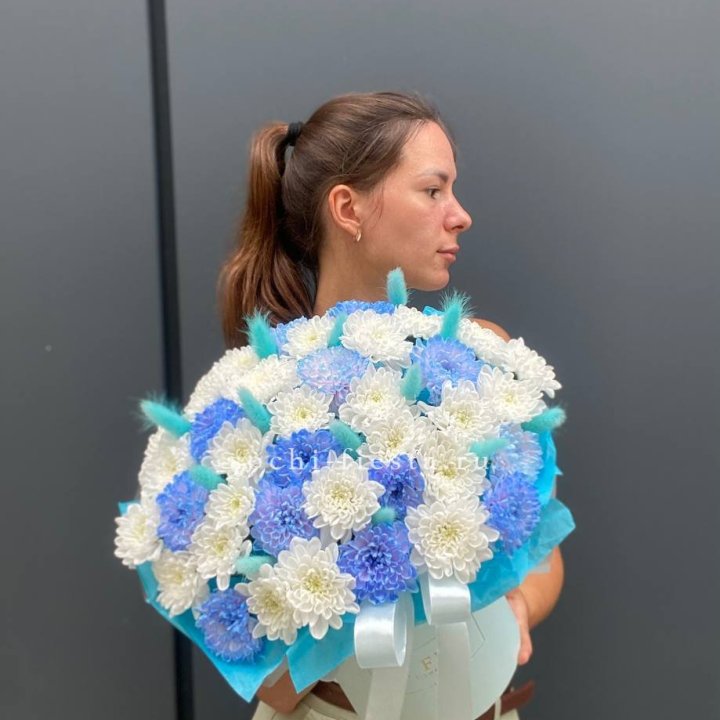  Коробочка  хризантем и лагуруса в Курске