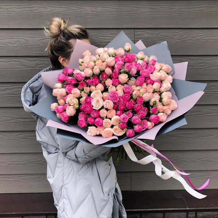 55 роз микс кустовых в Курске