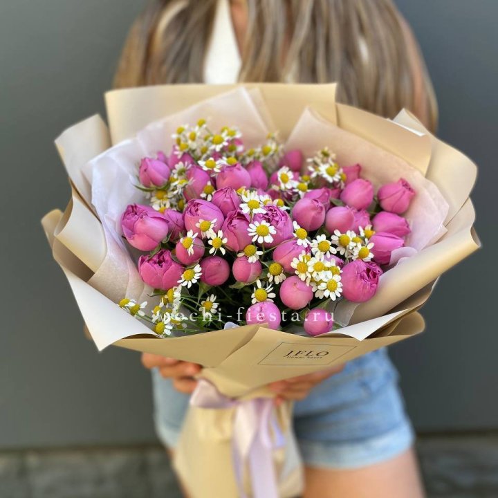 Дуобукет мисти с ромашками  в Курске