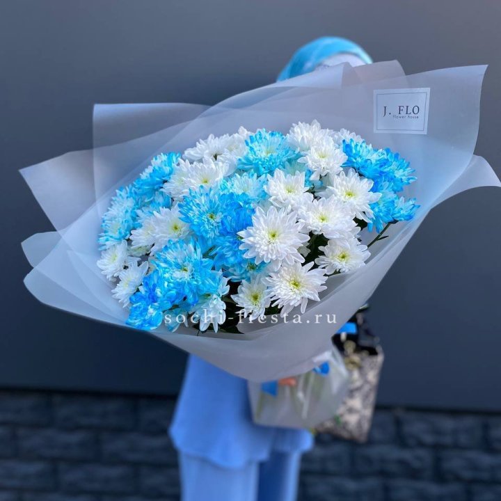 Букет хризантем "Голубая снежинка" в Курске
