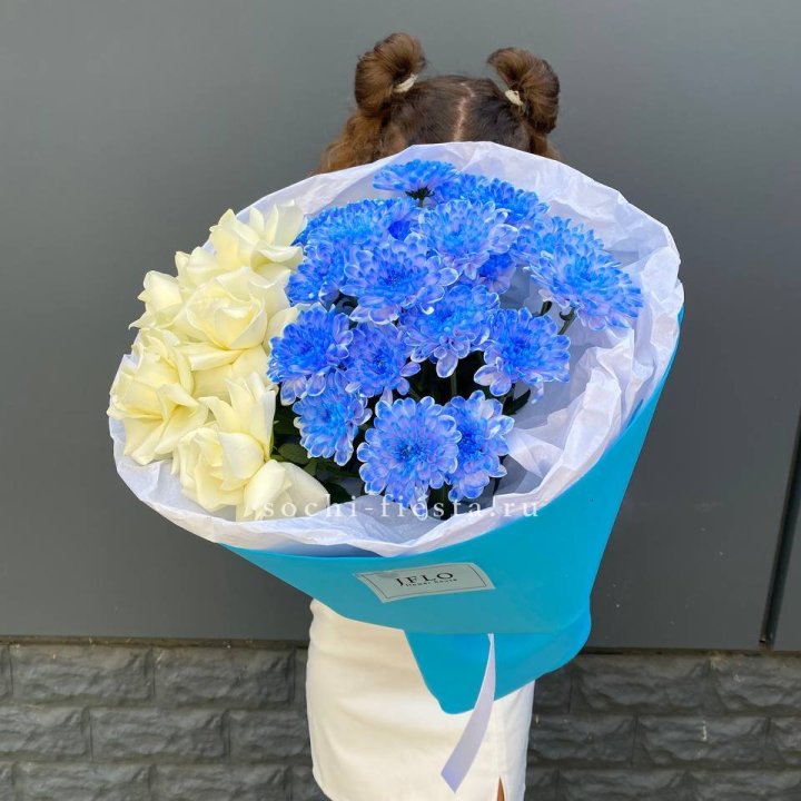 Дуо букет розы и хризантема в Курске