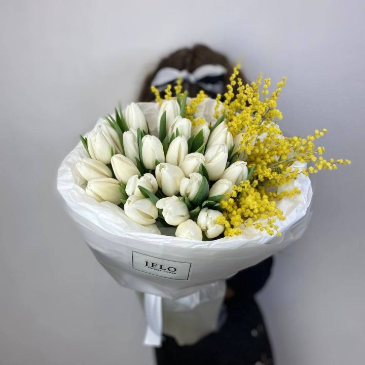 Дуо тюльпан и мимоза в Курске