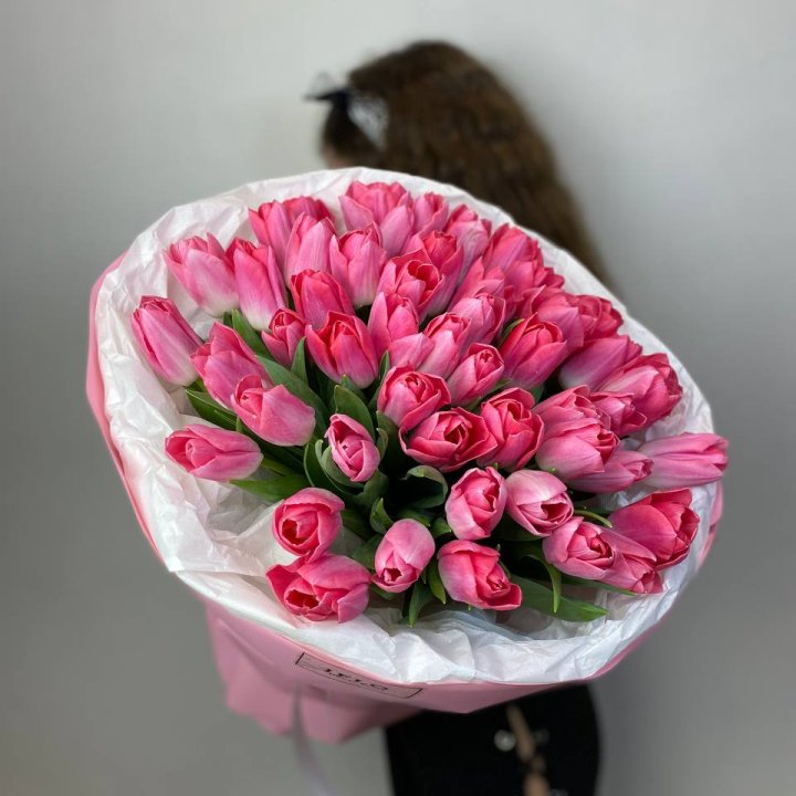 51 розовый тюльпан "Рози" в Курске