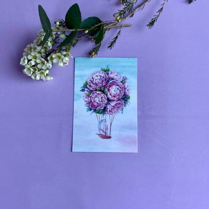 Открытка к букету "Пион" в Курске