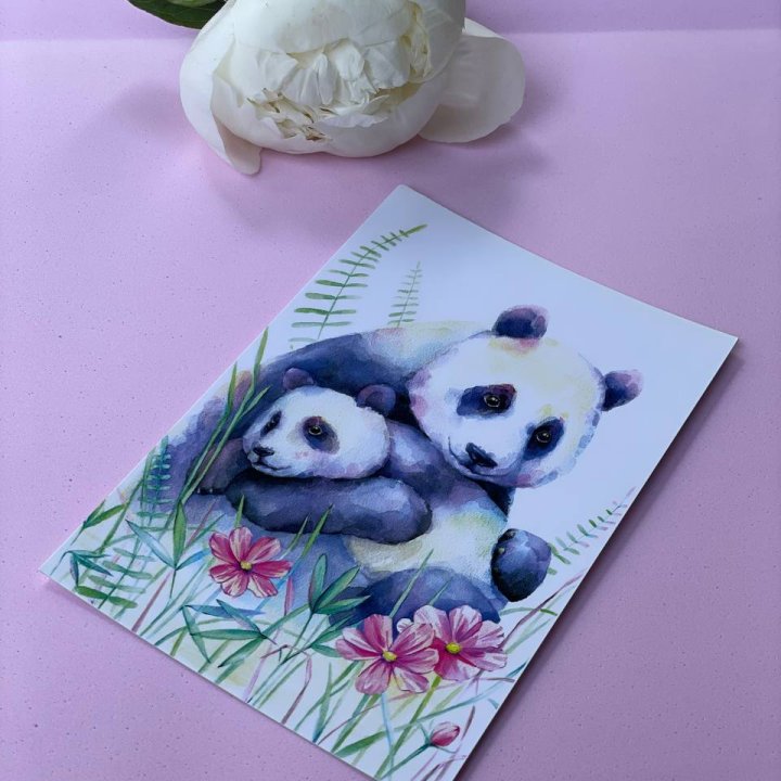 Открытка к букету "Объятие Панды" в Курске