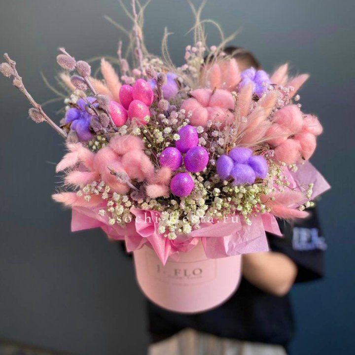 Сухоцветы в коробке  в Курске