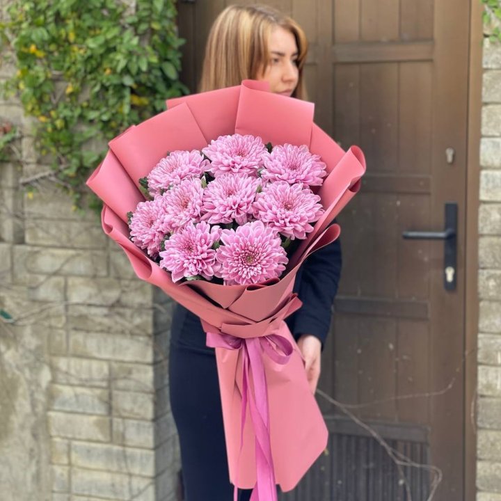 Букет хризантем розовый в Курске