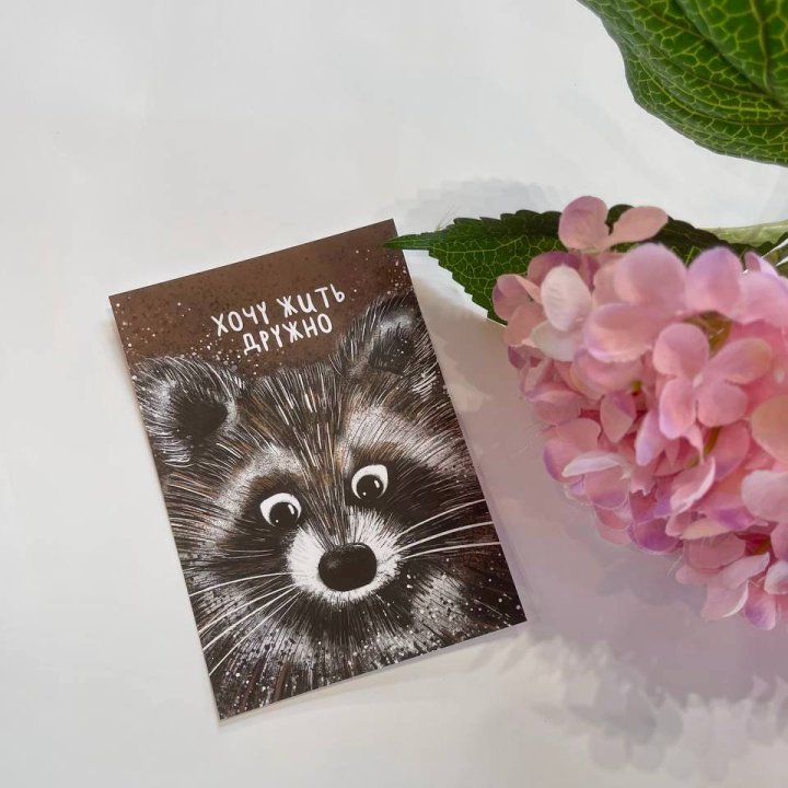 Открытка к букету "Енотик" в Курске