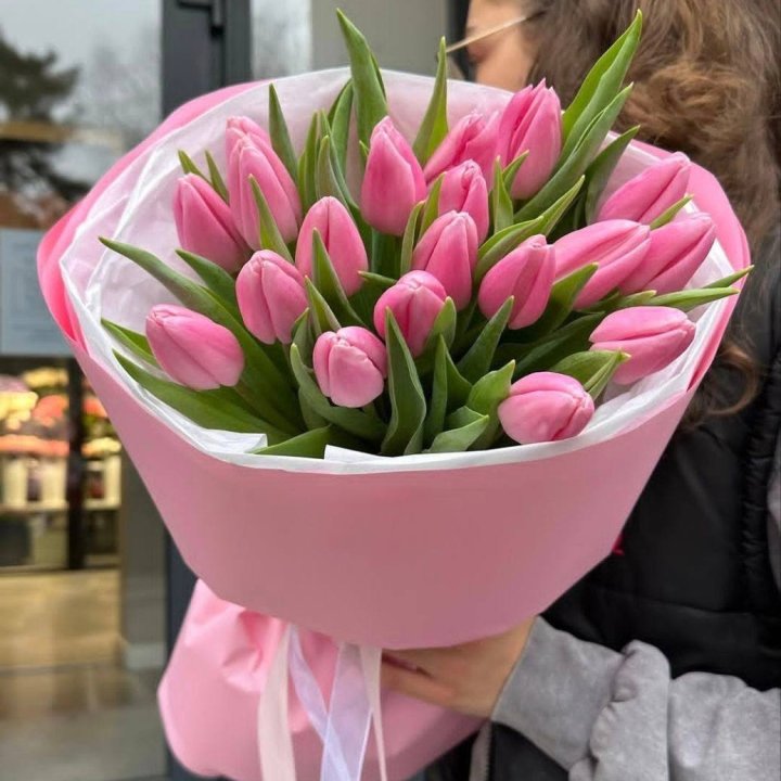  19 розовых тюльпанов в Курске