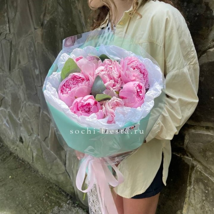 7 зефирных пионов в фоамиране в Курске