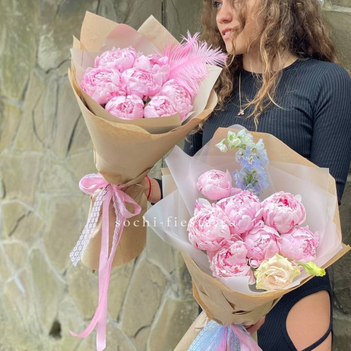 7 зефирных пионов  в Курске