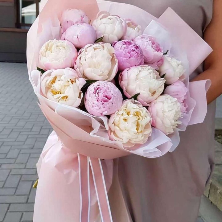 Букет пионов "Маршмелоу" в Курске