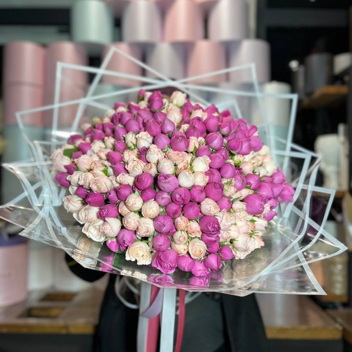 101 кустовая пионовидная роза в Курске