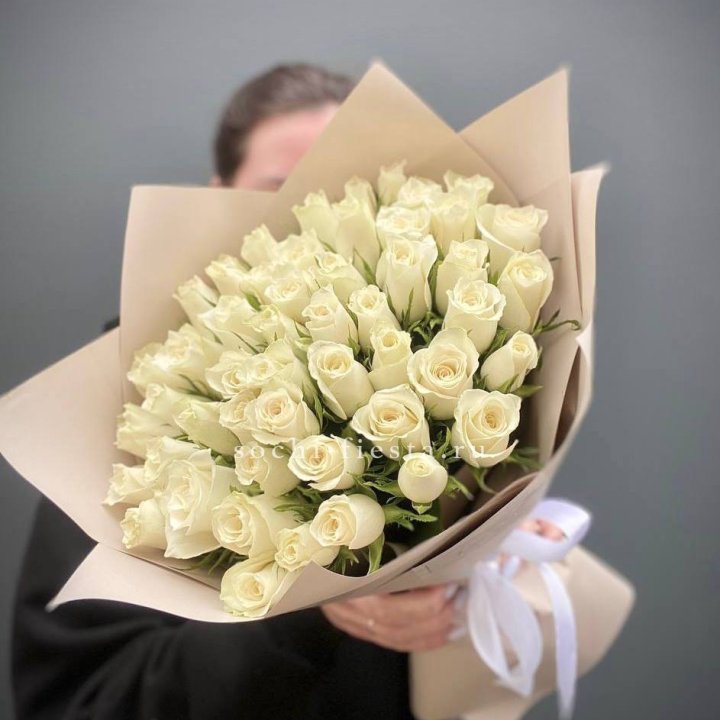 51 белая кенийская роза  в Курске