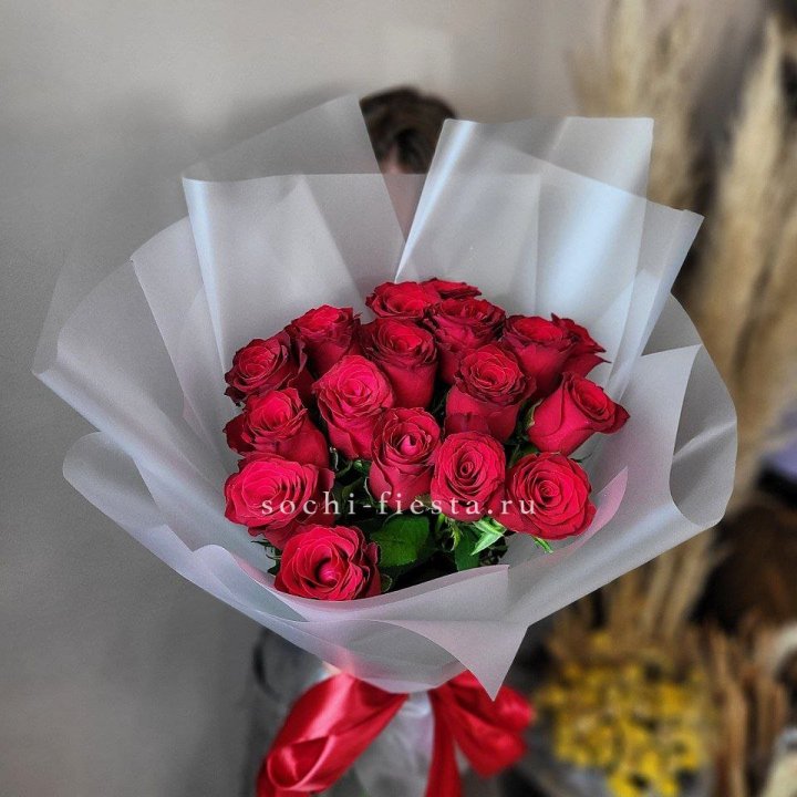 17 красных роз "Нет времени ждать" в Курске