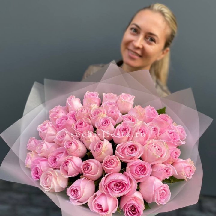 51 розовая роза в Курске