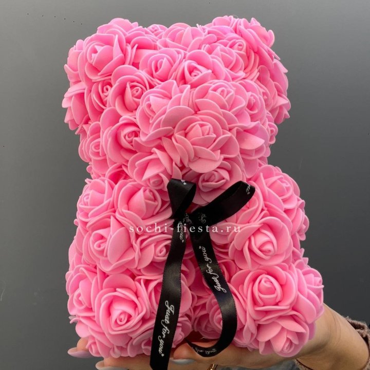 Игрушка медведь из розовых роз в Курске