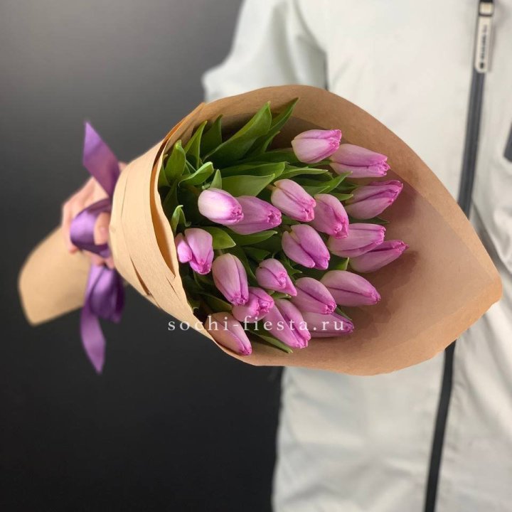 19 розовых  тюльпанов в Курске