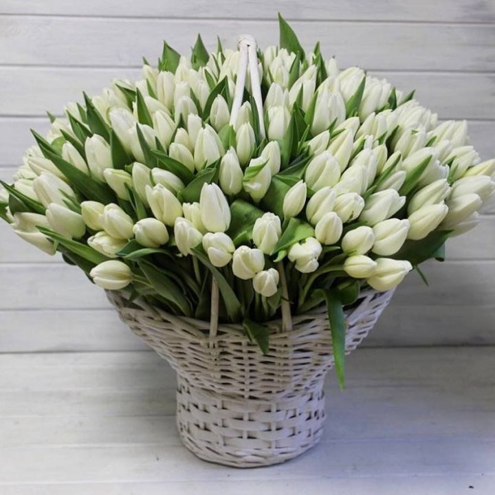 Корзина из 151 тюльпана в Курске